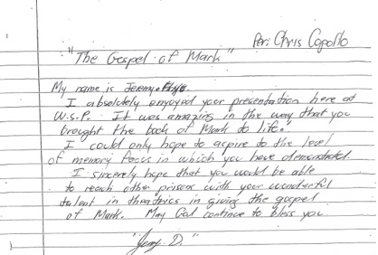 A letter written by an adult to the church.