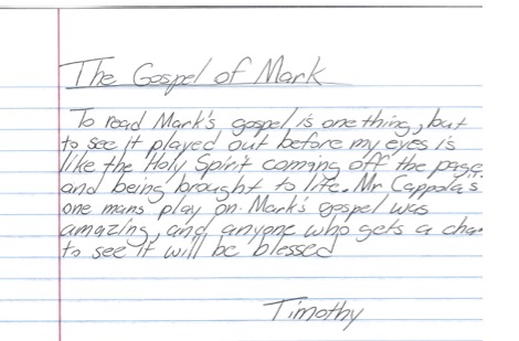 A note from the gospel of mark